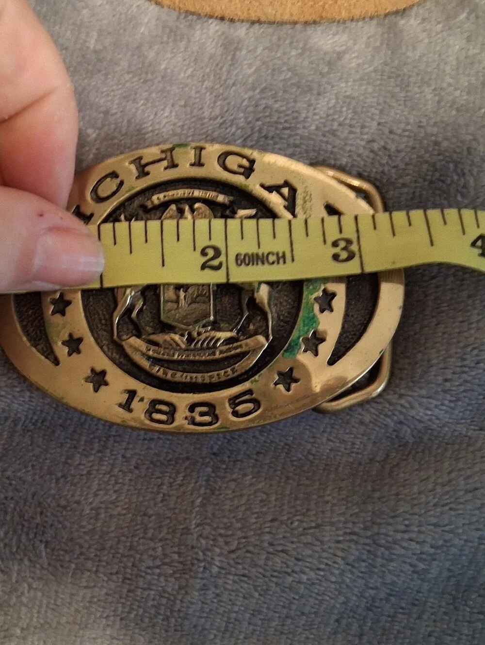Michigan Belt Buckle Solid Brass Heritage Mint American Bank Corp